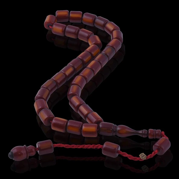 Kesme Model Kahverengi-Sarı Katalin Tesbih - Resim 2