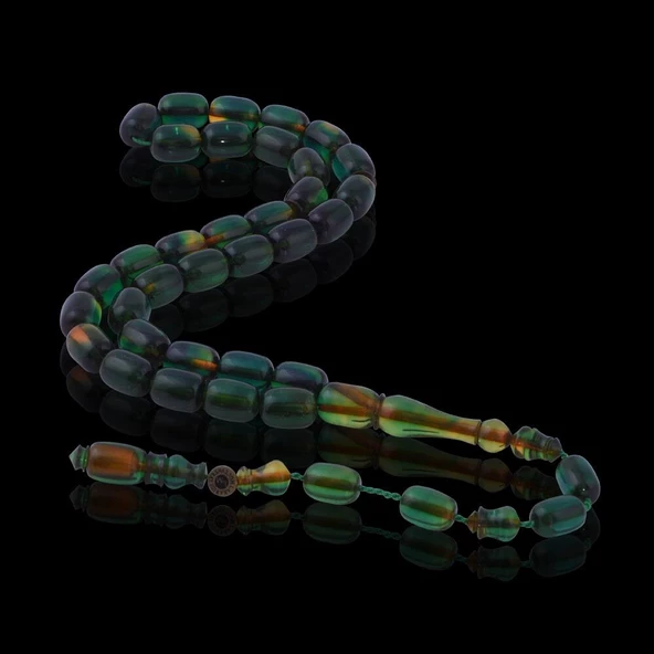 Kapsül Kesim Sıkma Kehribar Tesbih - Resim 2