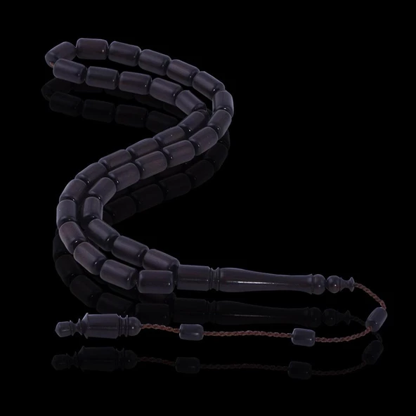 Kapsül Kesim Usta İşi Abanoz Ağacı Tesbih T-1415 - 2