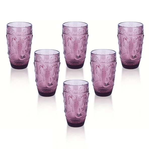 Lucky Art Lily 6Lı Cam Meşrubat Seti