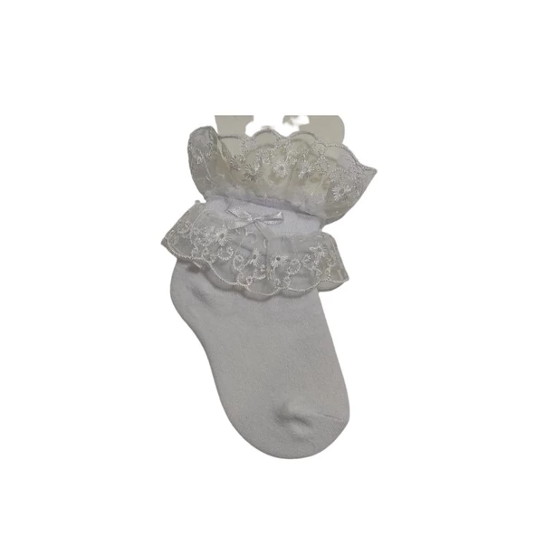 ÜNLÜ DANTELLİ KIZ ÇOCUK ÇORAP - 3