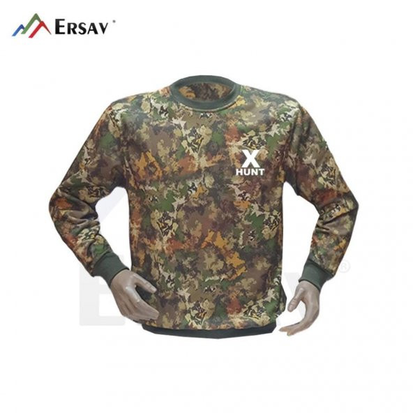 X Hunt Sıfıryaka Avcı Sweatshirt Kamuflaj
