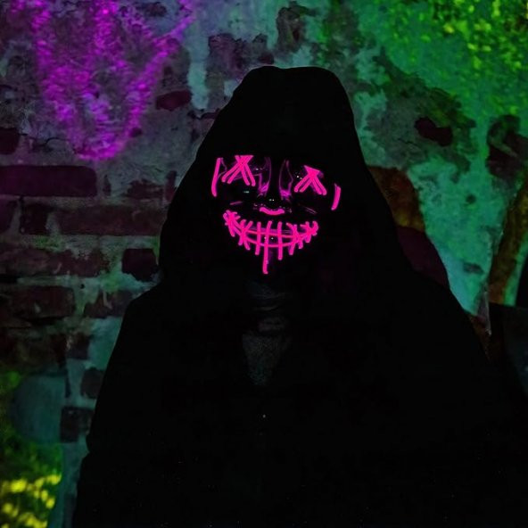Halloween Maske Neon Fuşya Işıklı - 3