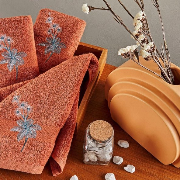 Evdeme Petra 3 Lü El Havlusu Set Kiremit MC061487