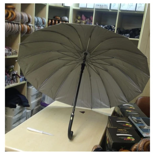 16 Telli Promosyon Baston Şemsiye Adet - Resim 3