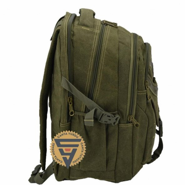Ççs 51405 Su Geçirmez Kanvas Sırt Çantası Haki - 3