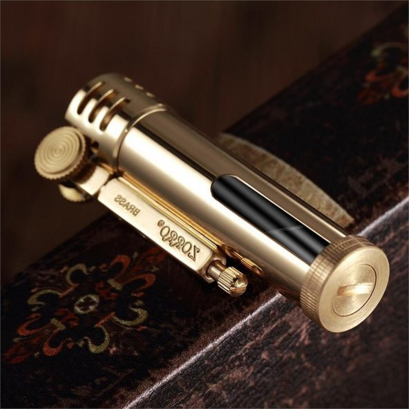 Zorro Z556 Benzinli Camlı Muhtar Çakmağı Altın Sarısı - 4