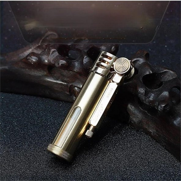 Zorro Z556 Benzinli Camlı Muhtar Çakmağı Altın Sarısı - 5