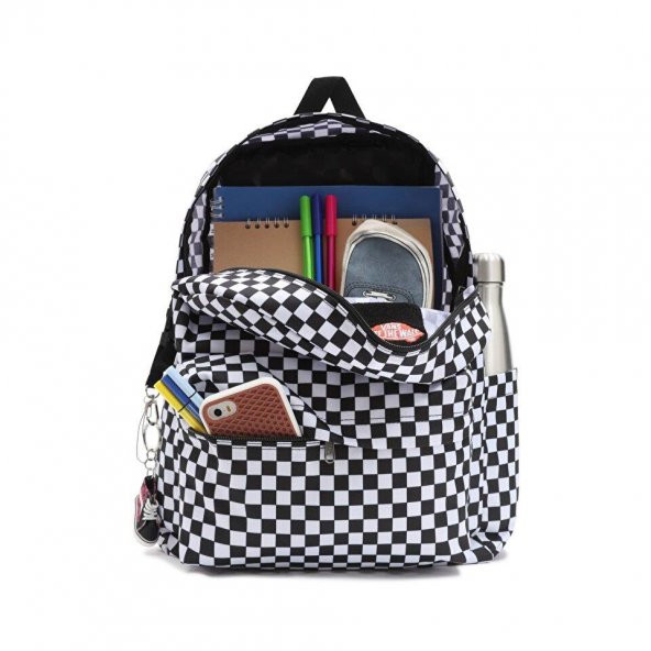 Vans Old Skool Check Sırt Çantası Siyah Beyaz - 2
