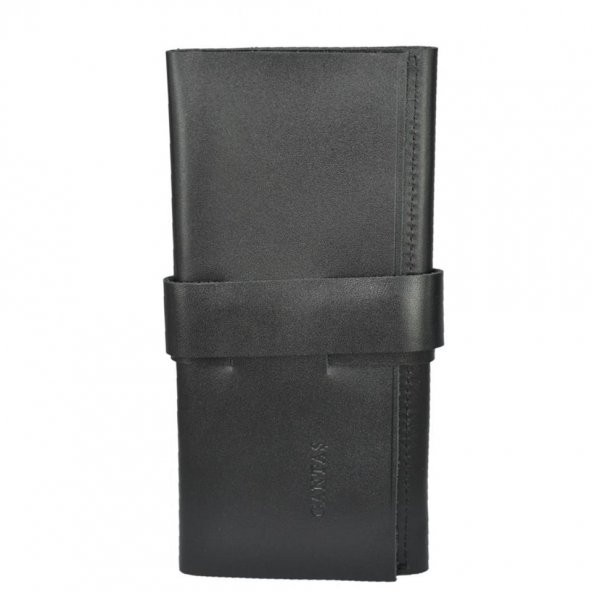 Hakiki Deri  Organizer Mini Rulo Siyah - 3