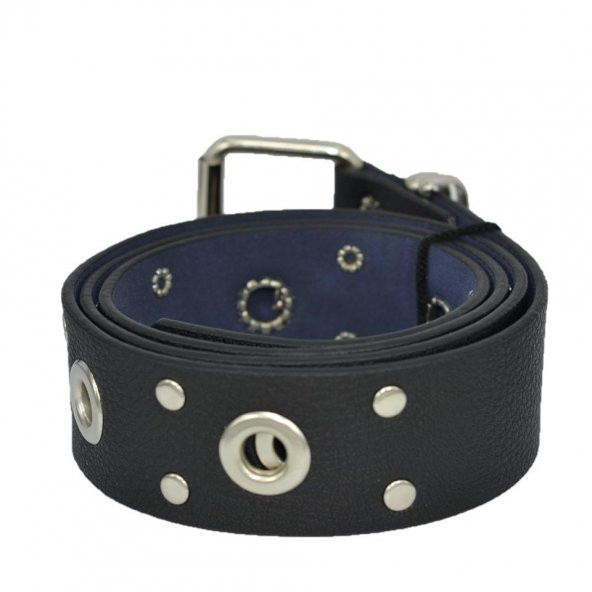 Vegan Deri Hll131 Puntolu Kadın Kemer 100 Cm Siyah - 3