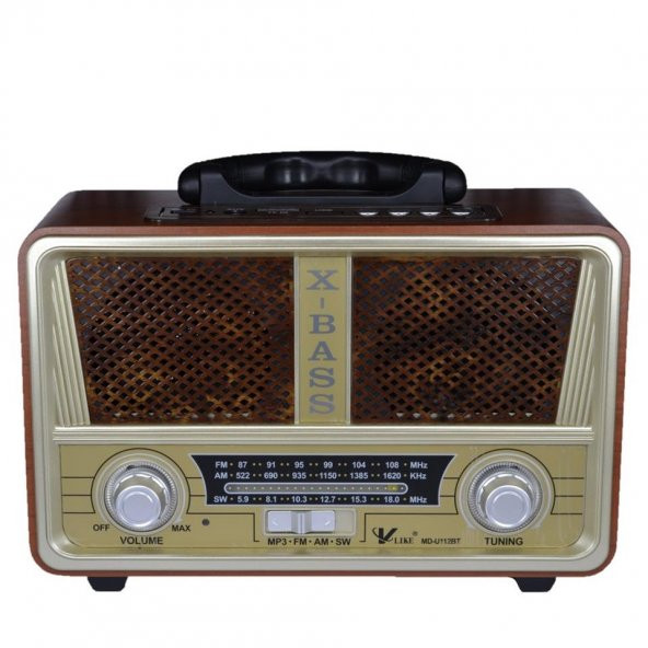 Retro Nostaljik Mdu112bt Radyo Bluetooth Kumandalı USB/SD Müzik Çalar Radyo - 2