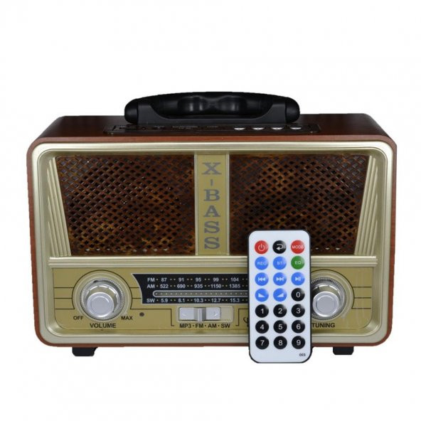 Retro Nostaljik Mdu112bt Radyo Bluetooth Kumandalı USB/SD Müzik Çalar Radyo - 4