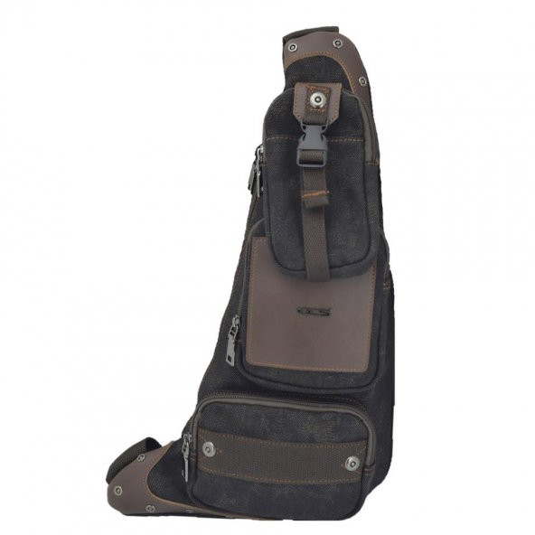 Ccs Kanvas Kumaş Sırt Çantası Body Bag Siyah - 2