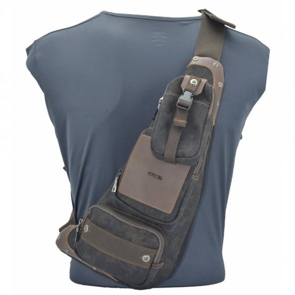 Ccs Kanvas Kumaş Sırt Çantası Body Bag Siyah - 3