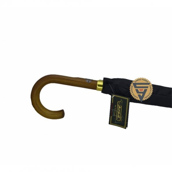 April A-213G 10 Telli Baston Sap Şemsiye Siyah - Resim 4