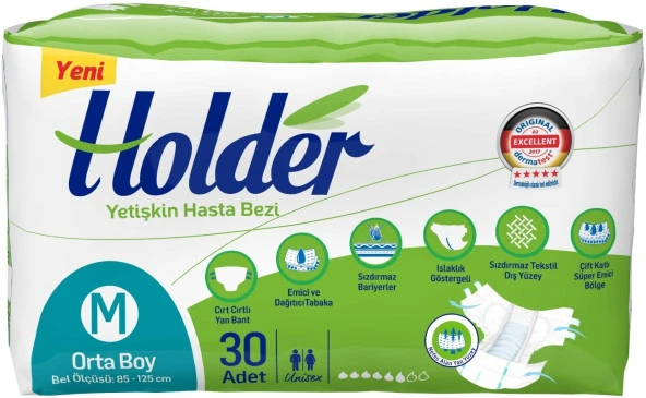 Holder Tekstil Yüzey Orta Boy (M) 30'lu 2 Paket Hasta Bezi - 2