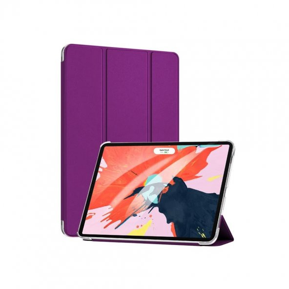 Apple iPad Pro 12.9 2020 2. Nesil Kılıf (A2228-A2068-A2230) Smart Case ve Arka Mürdüm