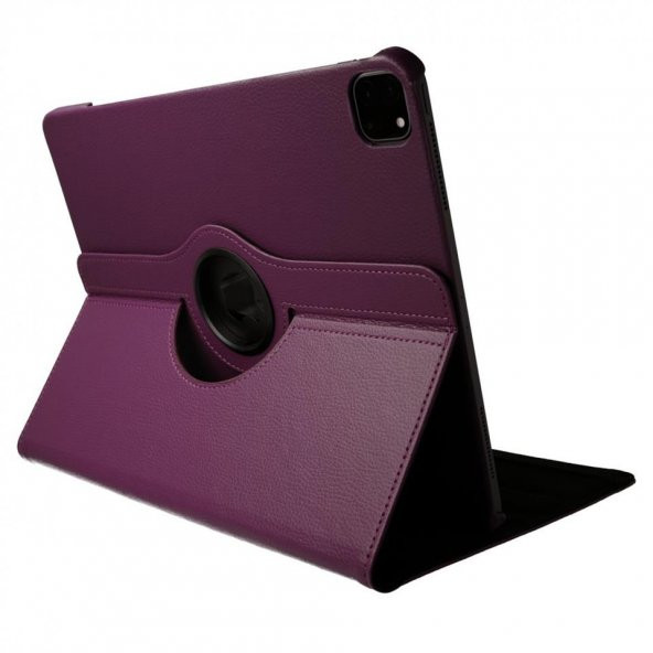 iPad Pro 12.9 (2020) Kılıf 360 Tablet Deri Kılıf Mürdüm - 2