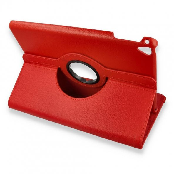 Apple IPad 9.7 Standlı 360 Derece Tablet Kılıfı Kırmızı