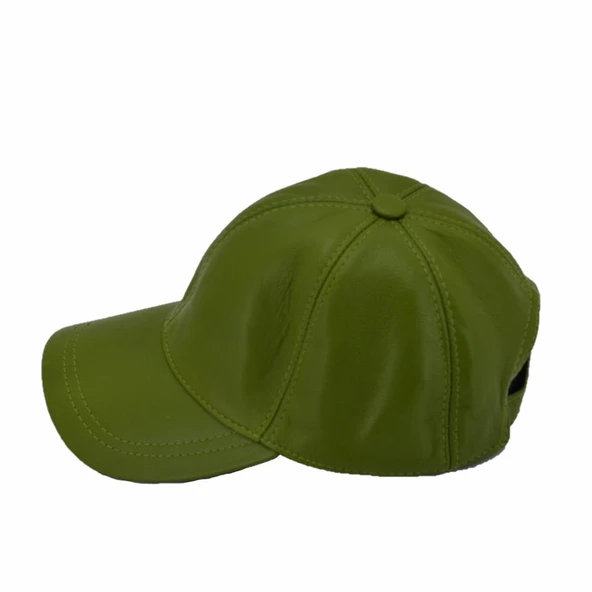 Ayarlanabilir Deri Şapka Yeşil - Resim 4
