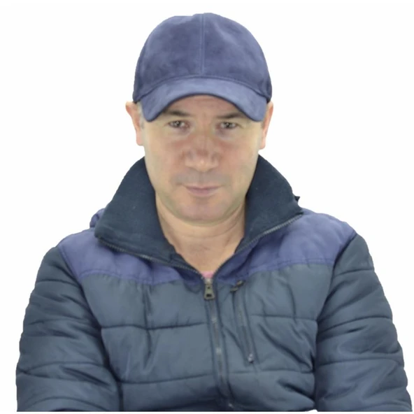 Ayarlanabilir Deri Süet Şapka Lacivert - Resim 2