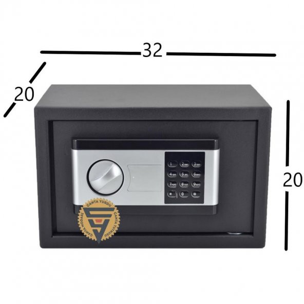 Elektronik Şifreli ve Kilitli Çelik Kutu Kasa 32x20x20 - 4