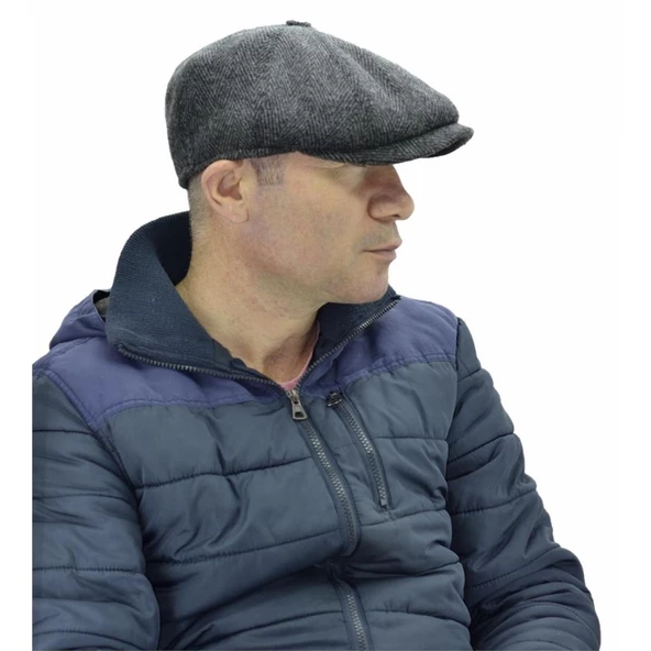 Peaky Blinders İngiliz Model Yün Kasket Koyu Gri - 2