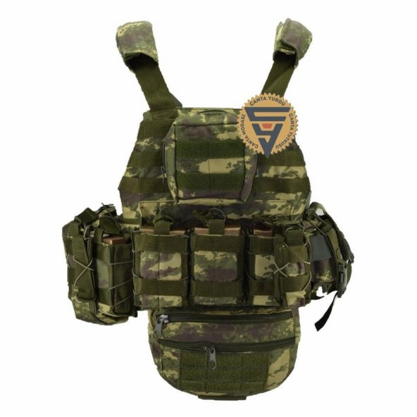 Multifonksiyonel Cordura Askeri Taktik Yelek Haki Kamuflaj - 2