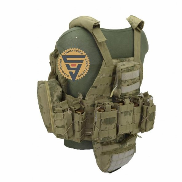Multifonksiyonel Cordura Askeri Taktik Yelek Jand Kamuflaj - 4