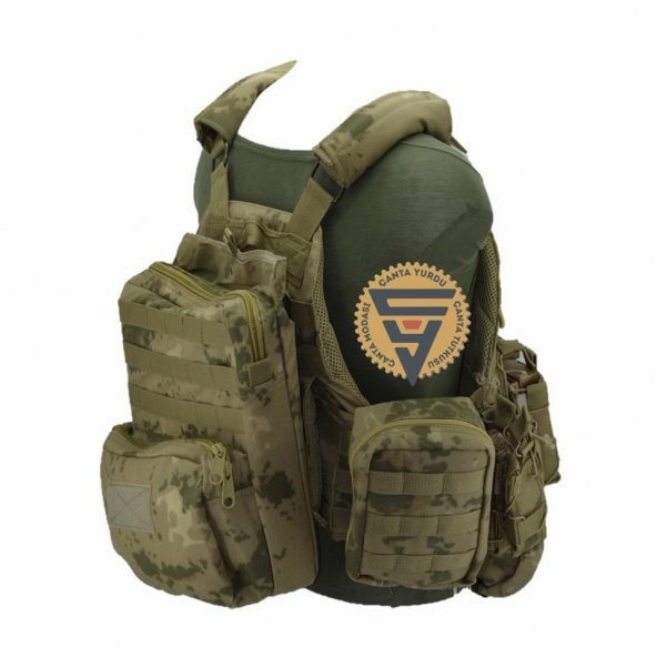 Multifonksiyonel Cordura Askeri Taktik Yelek Jand Kamuflaj - 5