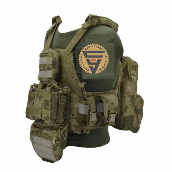 Multifonksiyonel Cordura Askeri Taktik Yelek Jand Kamuflaj - 6