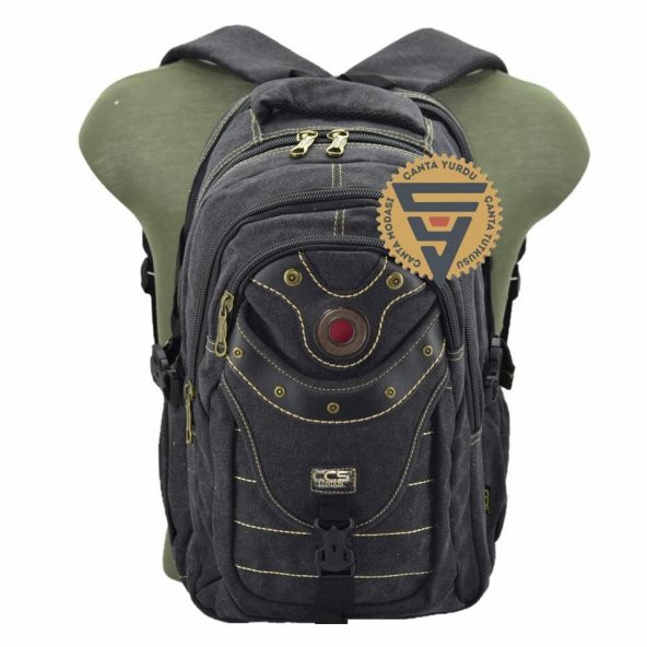 Ççs 51405 Su Geçirmez Kanvas Sırt Çantası Siyah - Resim 6