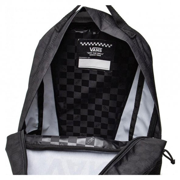 Vans Skool Sırt Çantası Kalemlikli Siyah Damalı - Resim 6
