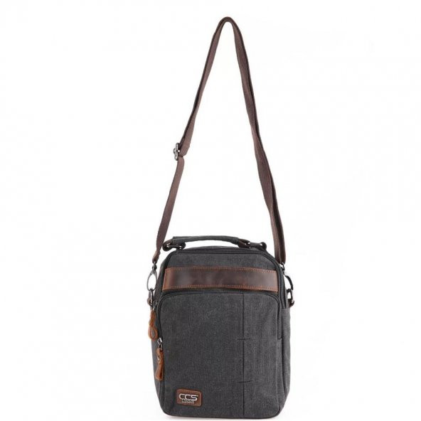 Ççs 31357 Kanvas Postacı Askılı Omuz Çantası Siyah - Resim 3