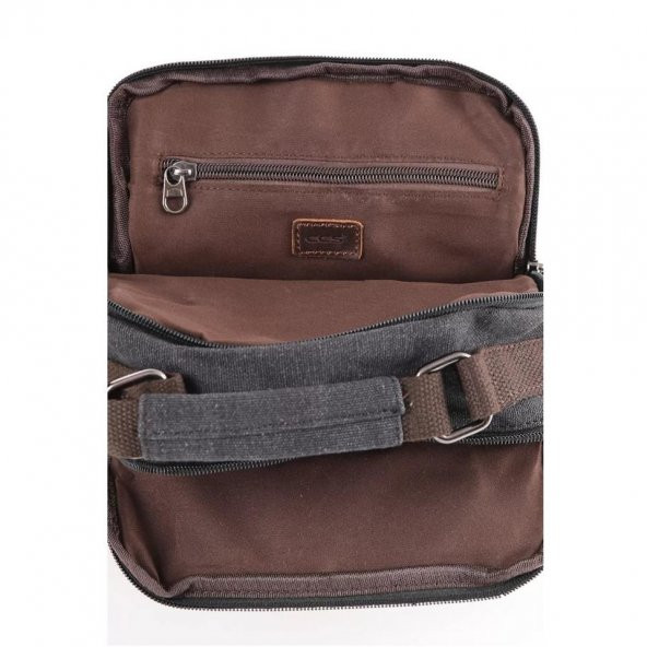 Ççs 31357 Kanvas Postacı Askılı Omuz Çantası Siyah - Resim 5