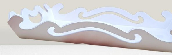 Hobi ADN 90281 Dekoratif Büyük Tepsi Dalgalı Ahşap MDF Parlk Beyaz MODEL El Yapım