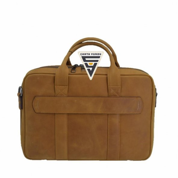 Hakiki Deri Evrak ve Laptop Organizer Çanta 13 İnç Taba - 2