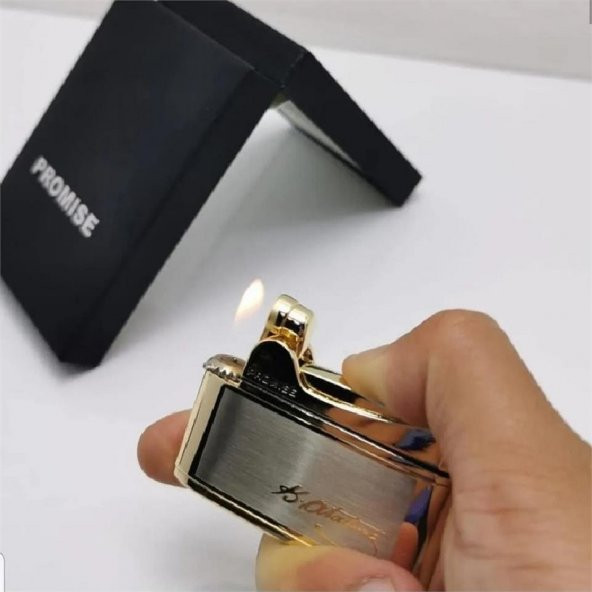 Atatürk imzalı İbelo Tarz Gazlı Çakmak Altın Renk - Resim 2