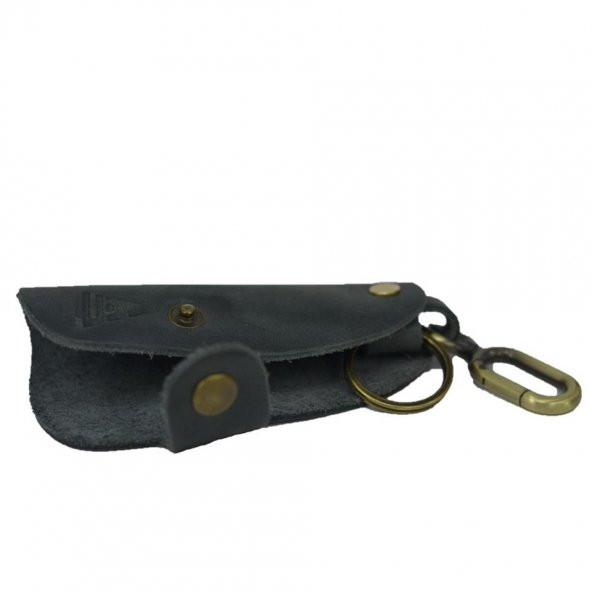 Hakiki Deri Slim Anahtarlık Gri - 2