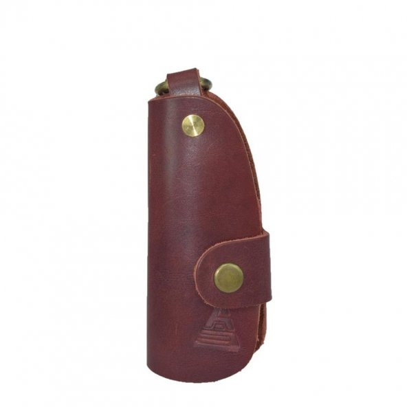 Hakiki Deri Slim Anahtarlık Bordo - 4