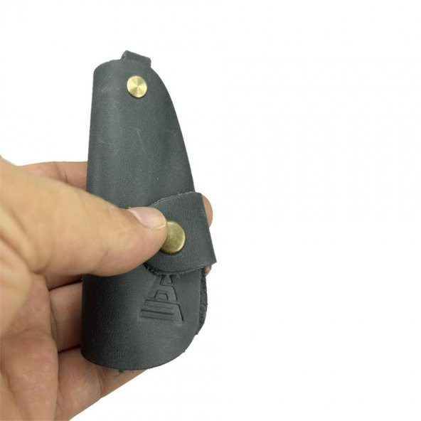 Hakiki Deri Slim Anahtarlık Gri - 5