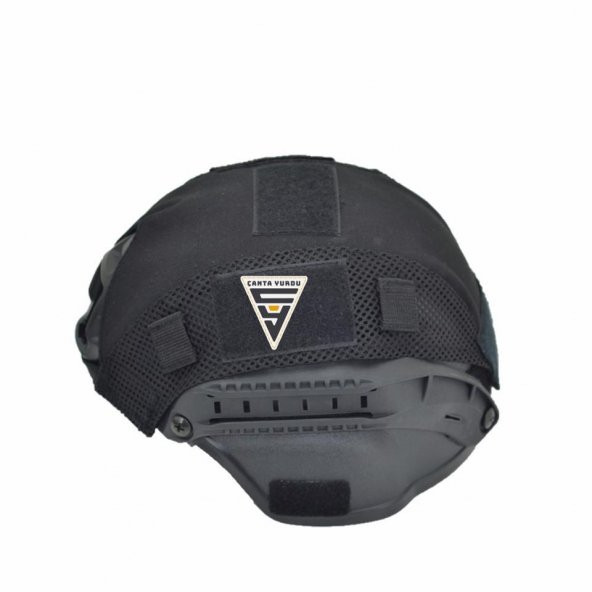 Taktikal Airsoft Paintball Plastik Kask Siyah Bandanalı