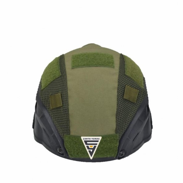 Taktikal Airsoft Paintball Plastik Kask Haki Bandanalı - 4