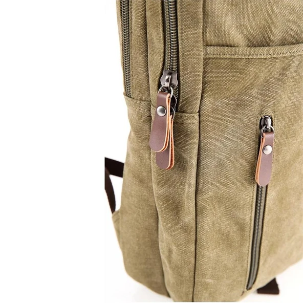 ÇÇS 51399 Kanvas Sırt Çantası Yeşil - Resim 4