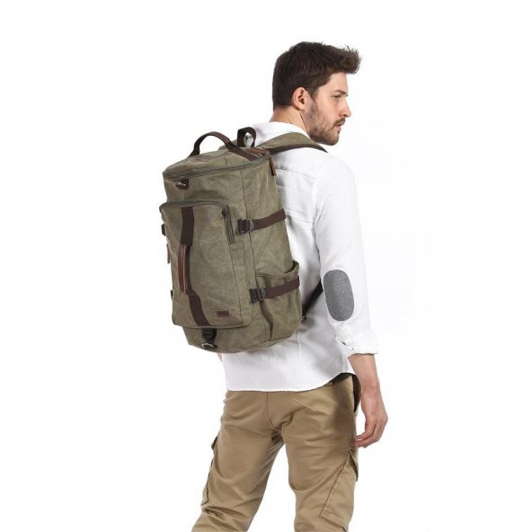 Ççs London 51566 Kanvas Spor Sırt Çantası Yeşil - Resim 7