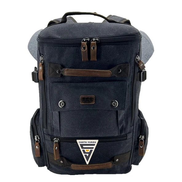 Ççs London 51564 Kanvas Seyahat Sırt Çantası Siyah - Resim 6