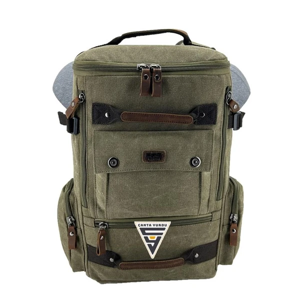 Ççs London 51564 Kanvas Seyahat Sırt Çantası Yeşil - Resim 7