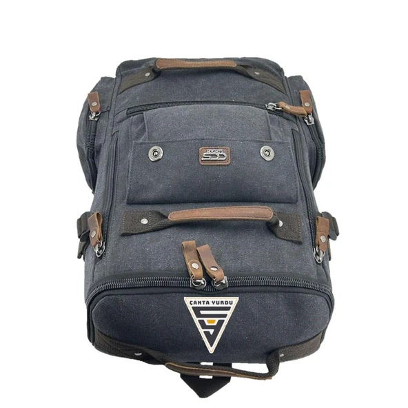 Ççs London 51564 Kanvas Seyahat Sırt Çantası Siyah - Resim 5