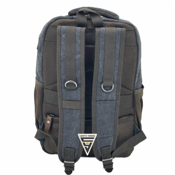 Ççs London 51567 Kanvas Laptop Bölmeli Sırt Çantası Siyah - 4